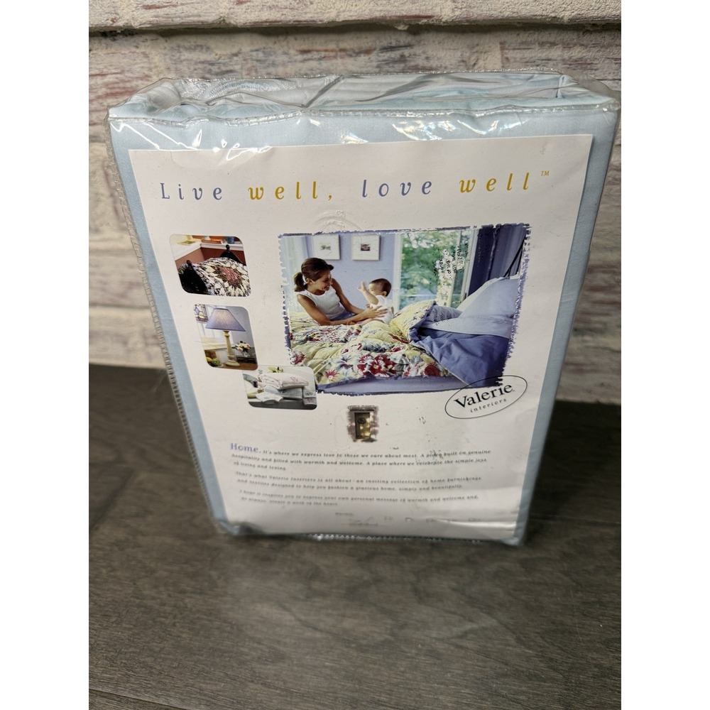 Valerie Interiors Full Size Blue Sheet Set with Embroidered Details - NOS QVC